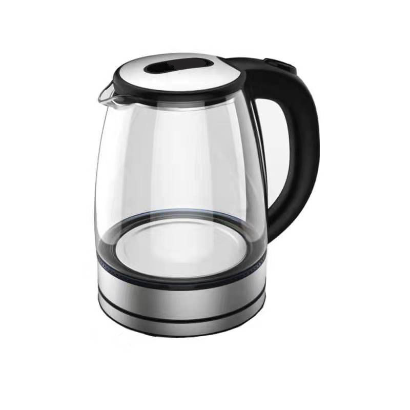 2021 hot sale home electronics kitchen appliances water boiling Black Transparent High Borosilicate Glass pot Electric Kettle